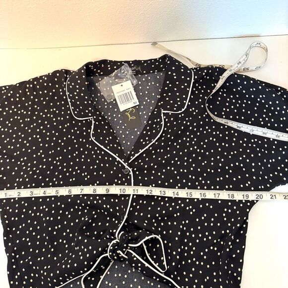 Heart Soul Polka Dot Collared Crop Top Size Medium NWT - Picture 6 of 8